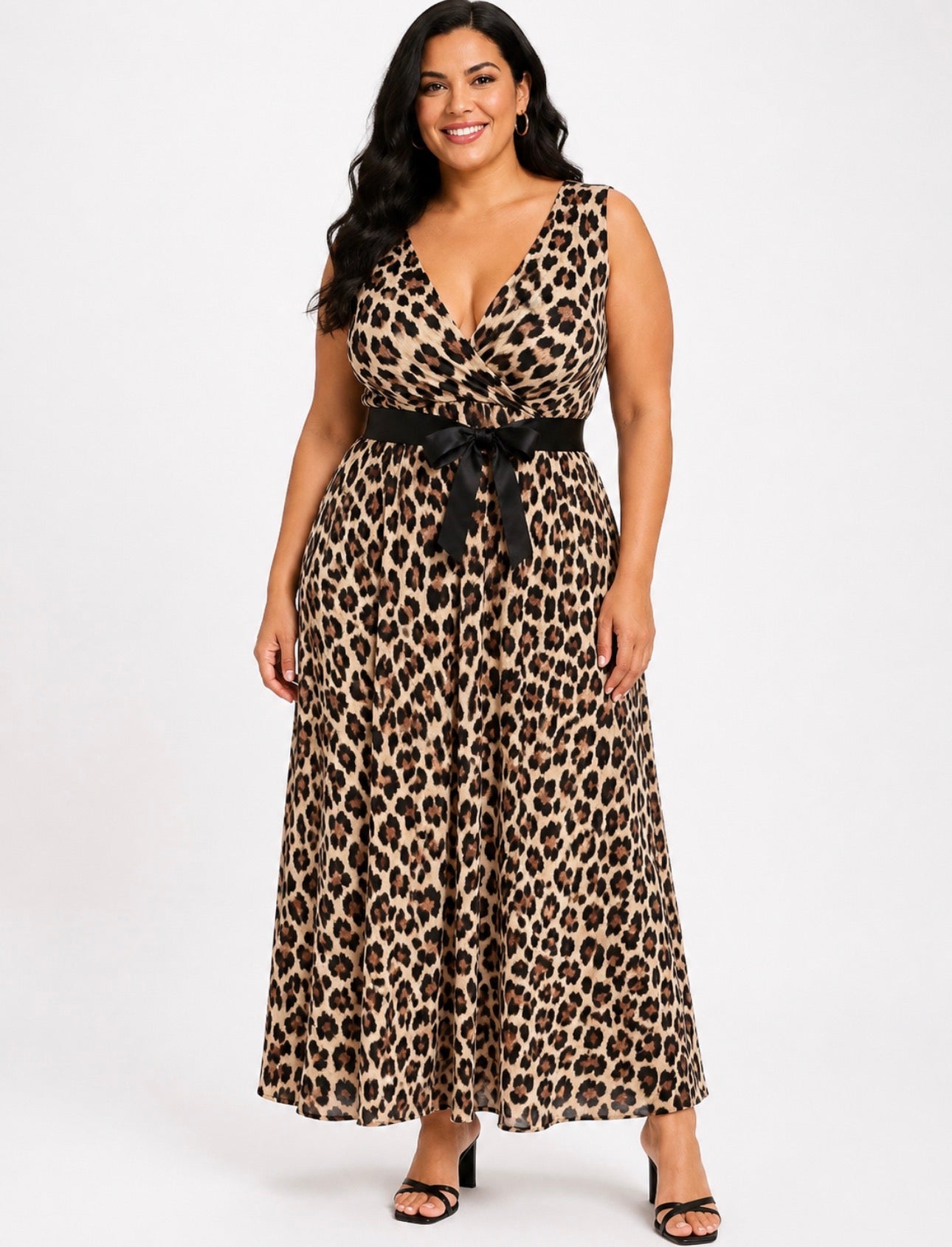 Abito Leopard con fiocco