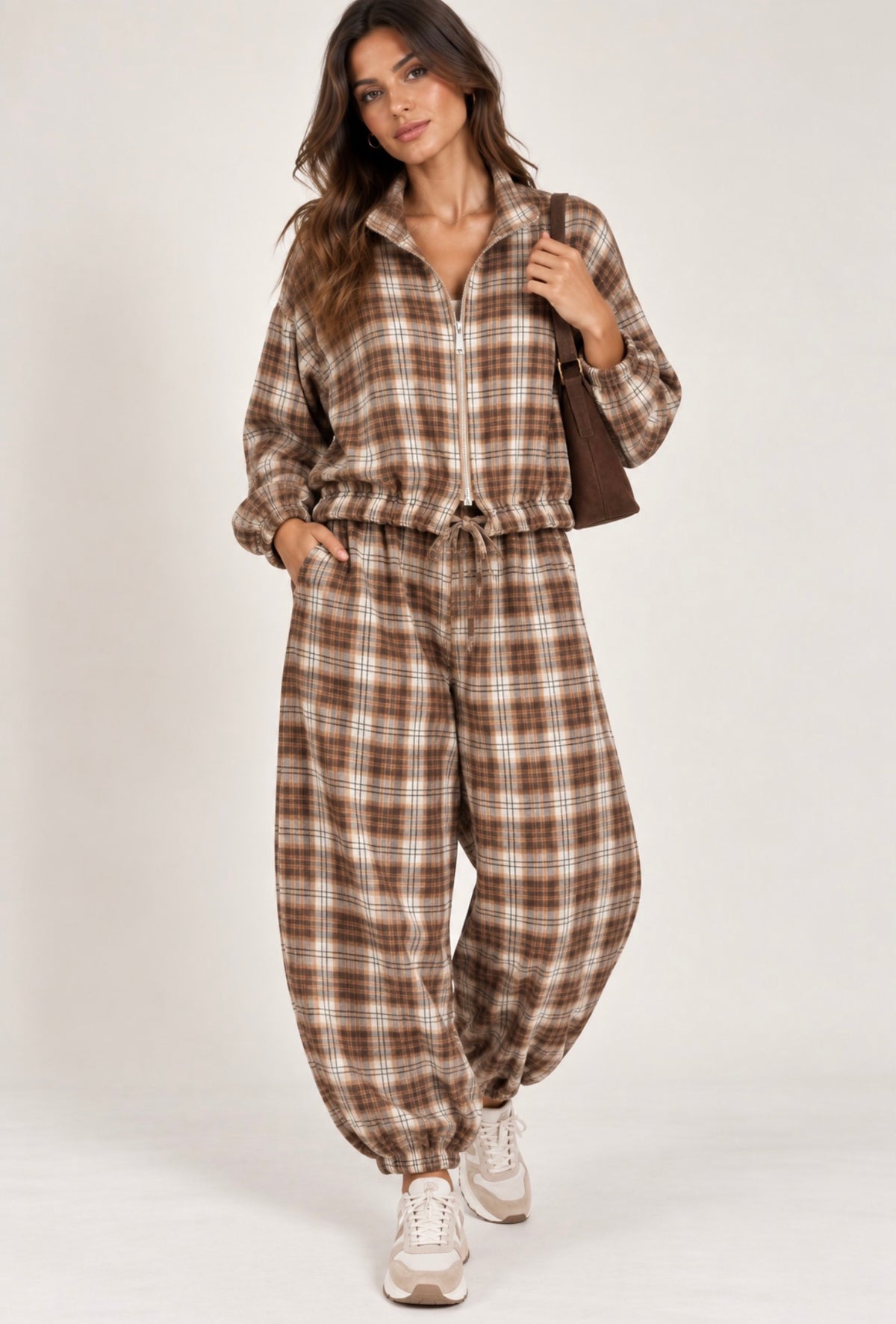 Completo Tartan con Pantalone Balloon