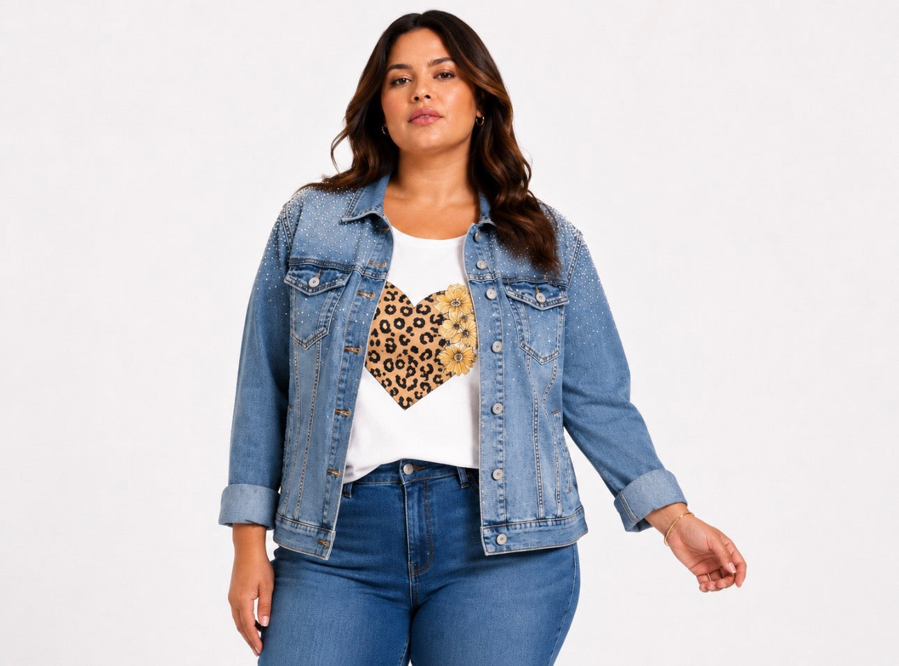 Giacca Denim Brillantinata