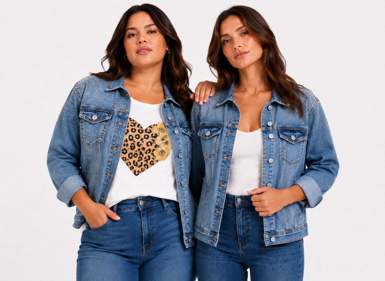 Giacca Denim Brillantinata